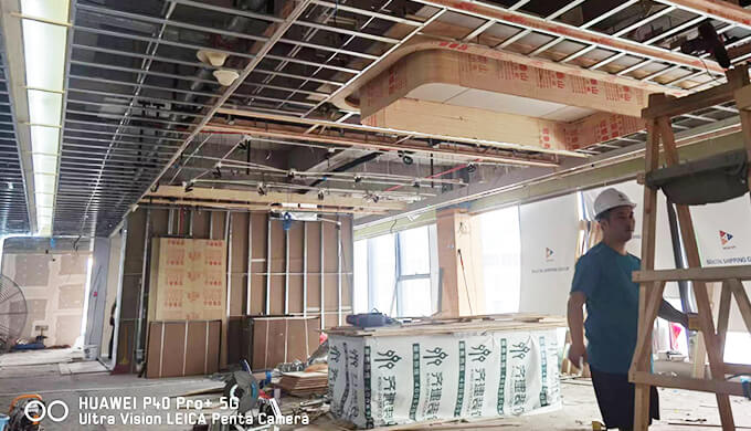 上海徐匯漕河涇錦和中心辦公室裝修施工現(xiàn)場(chǎng)工地