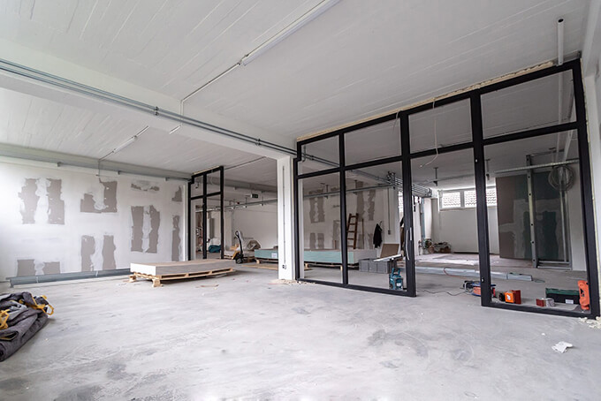 上海徐匯漕河涇寶石園辦公室裝修施工現(xiàn)場(chǎng)工地