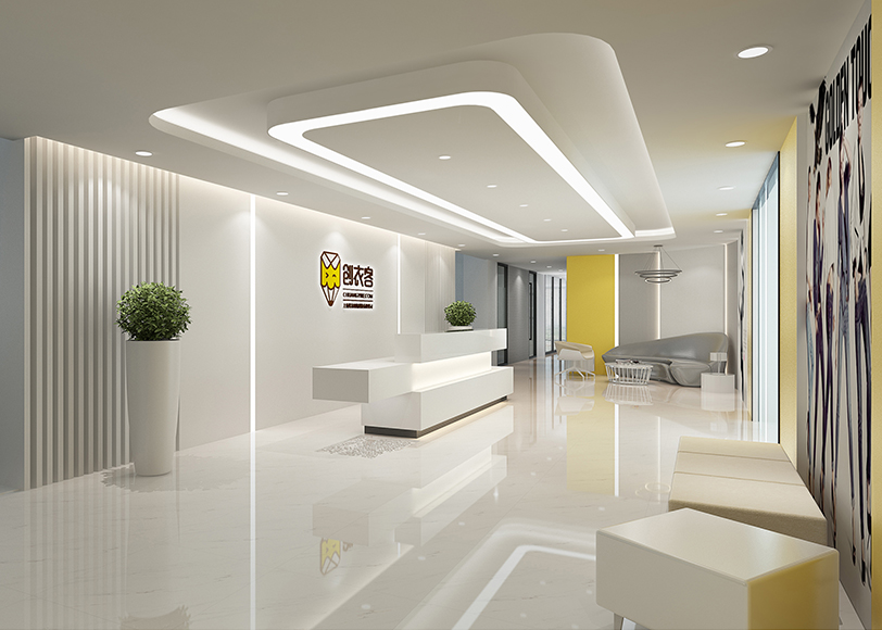  創(chuàng)衣客辦公室前廳2裝修設(shè)計(jì)效果圖 